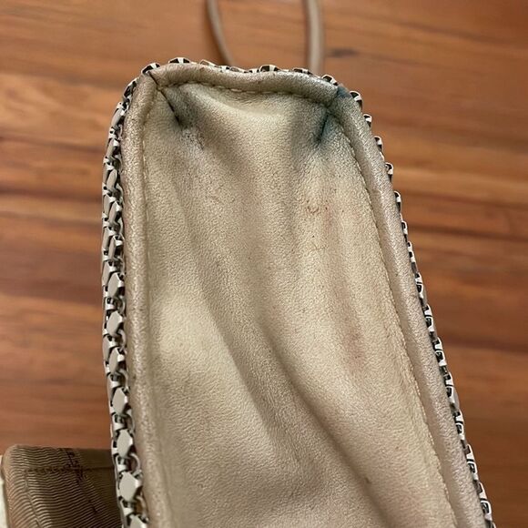 Whiting & Davis Vintage Cream Chainmail Mesh Enamel Crossbody Bag Purse - Picture 8 of 14